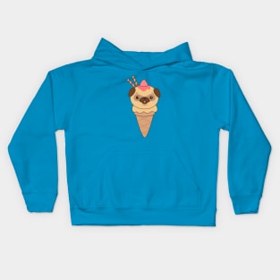Kawaii Cute Pug Ice Cream Cone T-Shirt Kids Hoodie